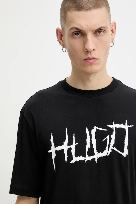 Hugo Blue t-shirt bawełniany czarny 50554350