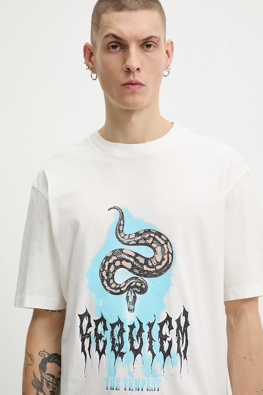 Hugo Blue t-shirt bawełniany beżowy 50554368