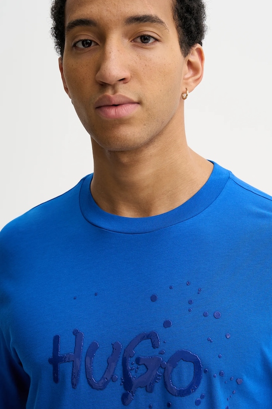 Bombažna kratka majica Hugo Blue Nierofix modra 50554369