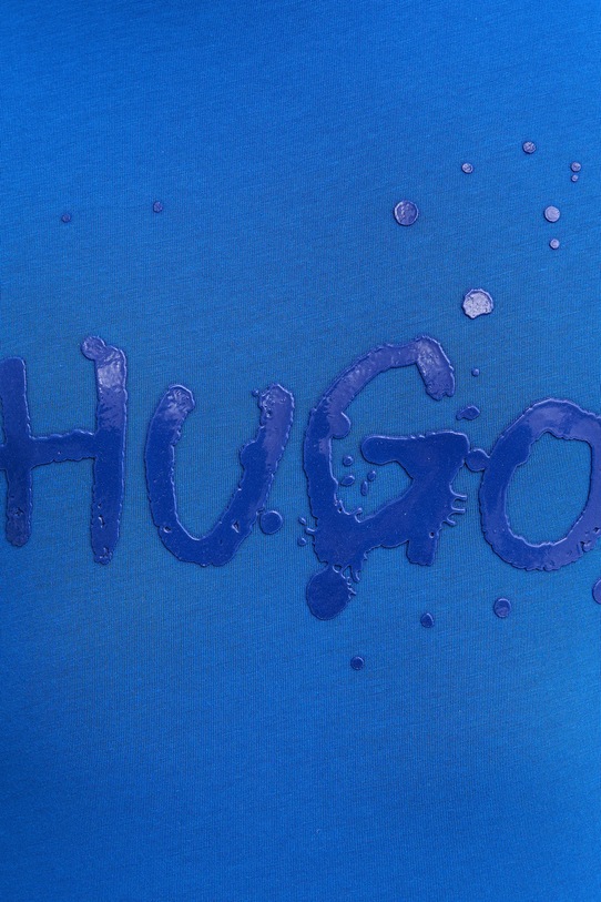 Хлопковая футболка Hugo Blue Nierofix 50554369 голубой