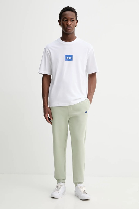 Hugo Blue t-shirt bawełniany Nayonix 50554382 biały SS26