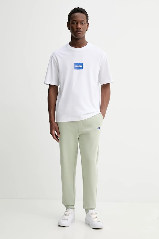 Hugo Blue t-shirt bawełniany Nayonix 50554382 biały SS26