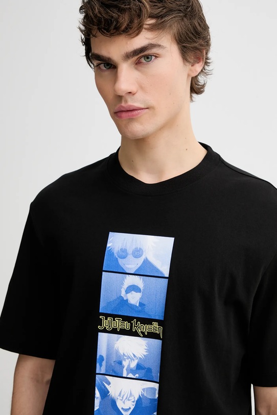 Hugo Blue t-shirt bawełniany HUGO x Jujutsu Kaisen czarny 50554841