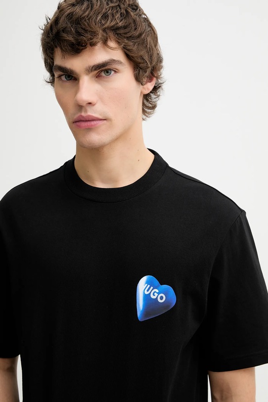 Hugo Blue t-shirt bawełniany Nalentinio czarny 50562727