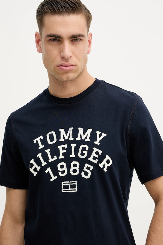 Tommy Hilfiger t-shirt bawełniany granatowy MW0MW41470