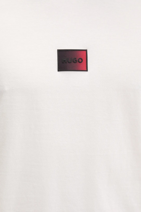 Βαμβακερό μπλουζάκι HUGO Danotie 50553124 μπεζ