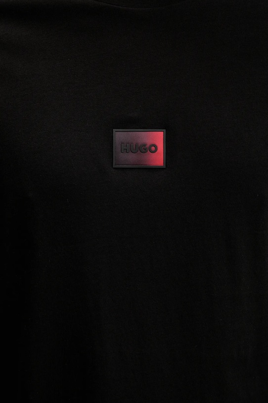 Βαμβακερό μπλουζάκι HUGO Danotie 50553124 μαύρο