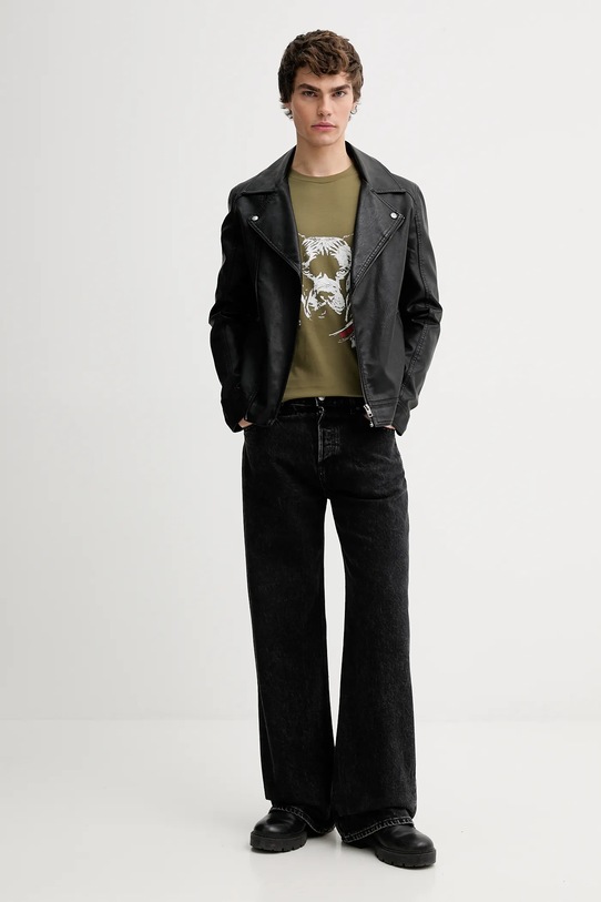 HUGO t-shirt bawełniany 50553779 zielony SS26