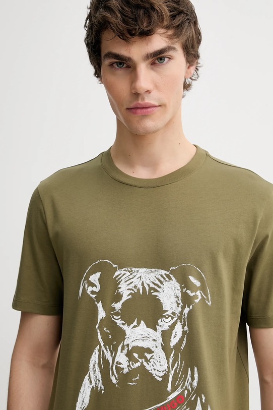HUGO t-shirt in cotone verde 50553779