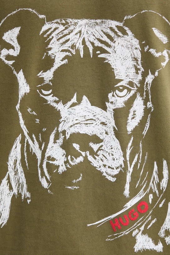 HUGO t-shirt bawełniany 50553779 zielony