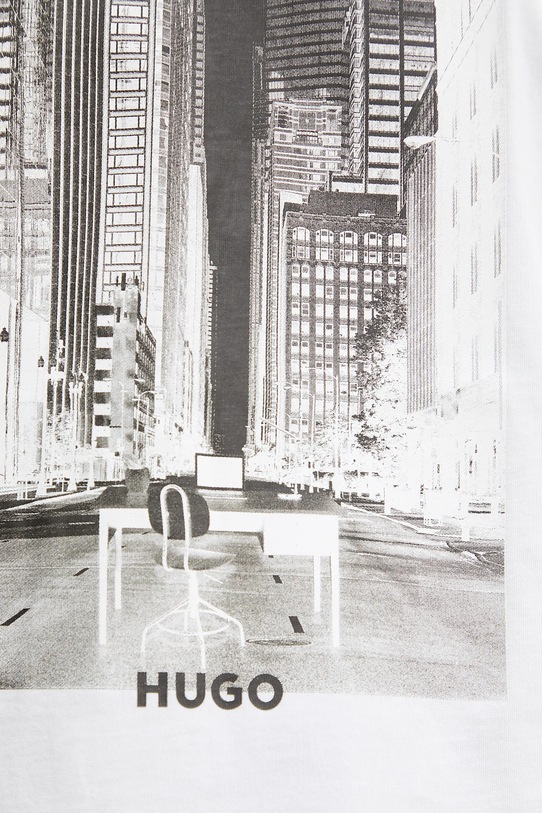 HUGO t-shirt bawełniany Deyss 50553755 beżowy