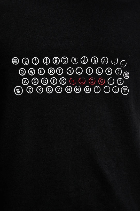 HUGO t-shirt bawełniany Deyss 50553755 czarny