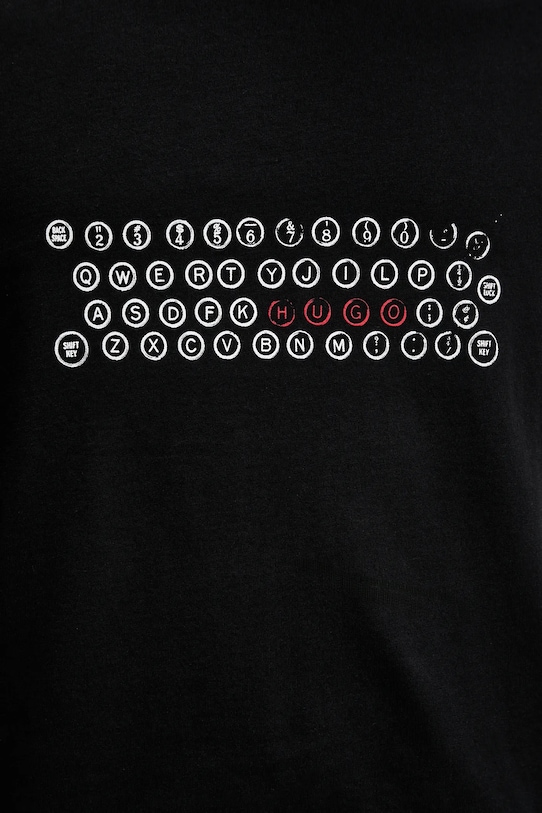 HUGO t-shirt bawełniany Deyss 50553755 czarny