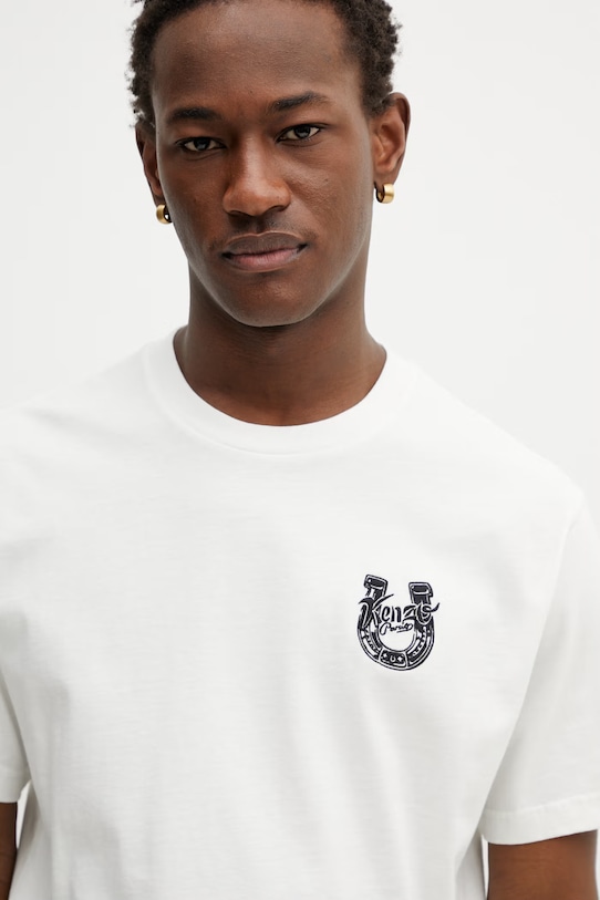 Kenzo t-shirt bawełniany beżowy FG55TS2204SG