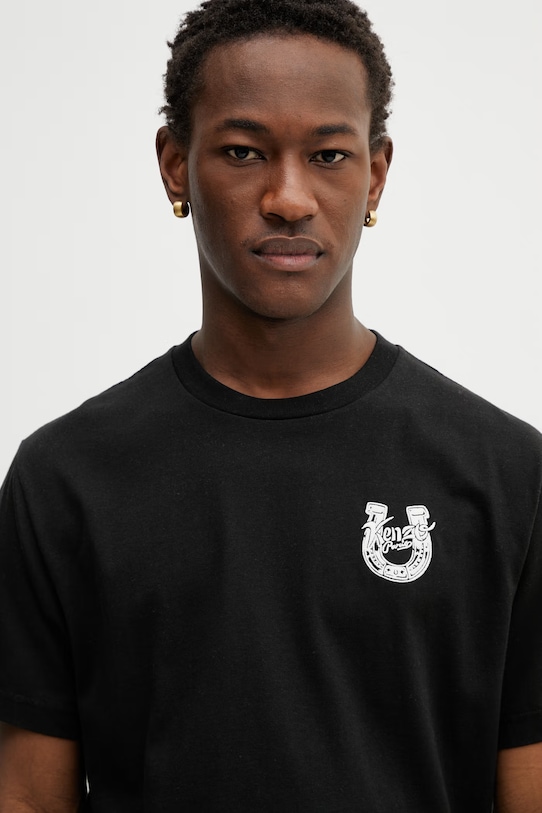 Kenzo t-shirt bawełniany czarny FG55TS2204SG