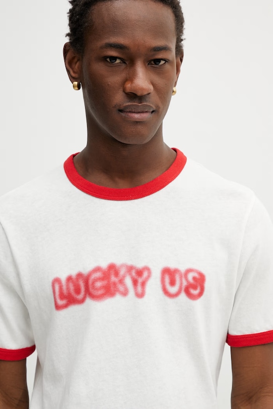 Kenzo t-shirt bawełniany beżowy FG55TS1064SK