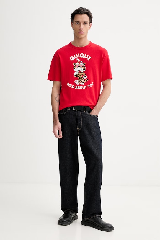 Bavlnené tričko Kenzo FG55TS2124SK červená SS26