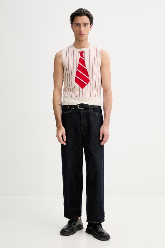 Kenzo kamizelka z dodatkiem wełny FG55TO7683DH beżowy SS26