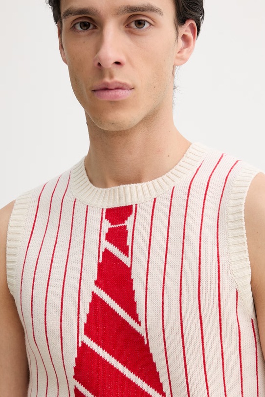 Kenzo kamizelka z dodatkiem wełny beżowy FG55TO7683DH