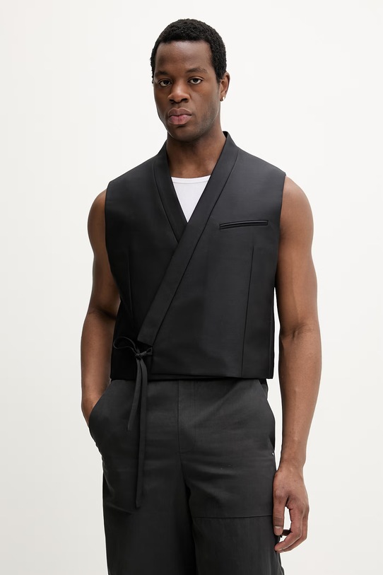 Kenzo kamizelka wełniana męska czarny FG55VE0129FA