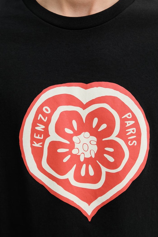 Βαμβακερό μπλουζάκι Kenzo FG55TS2074SO μαύρο