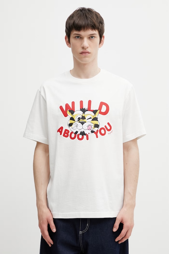 Kenzo t-shirt bawełniany męski biały FG55TS2064SG