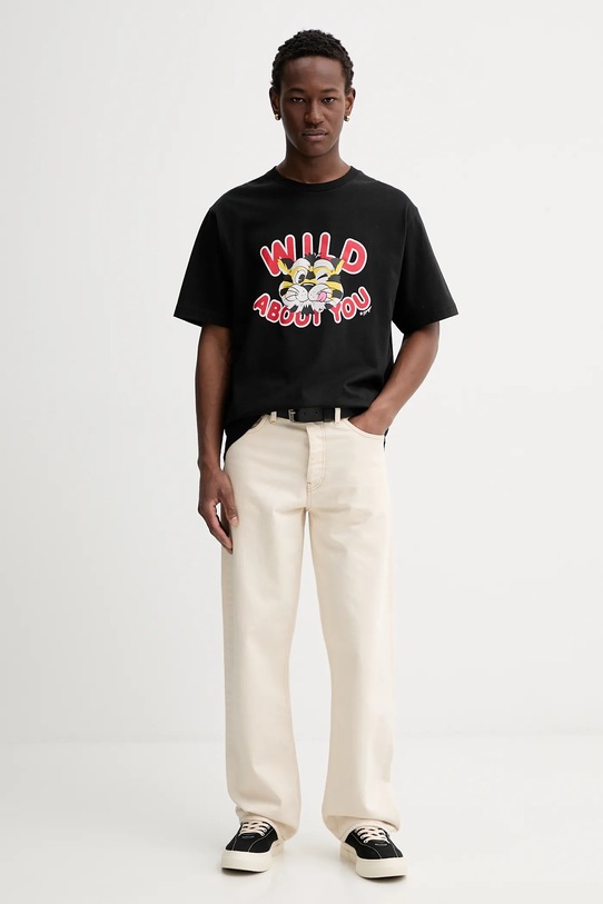 Kenzo t-shirt bawełniany FG55TS2064SG czarny SS26