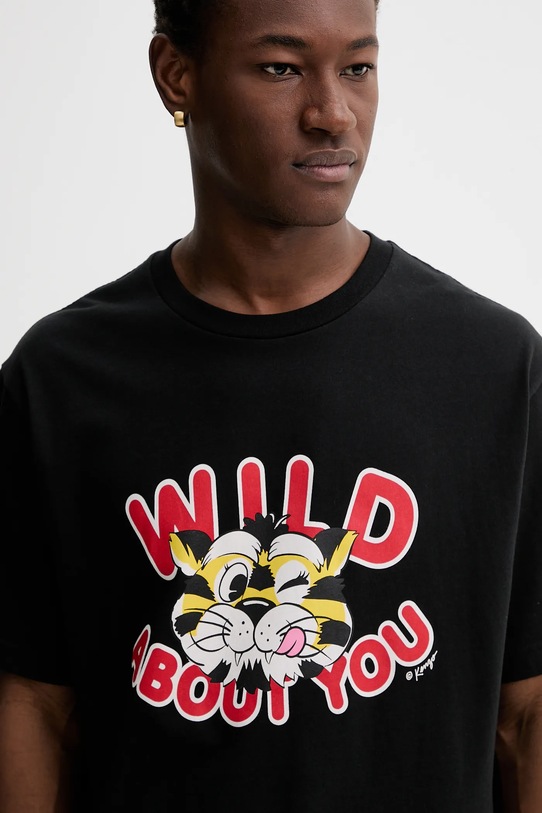 Kenzo t-shirt bawełniany czarny FG55TS2064SG