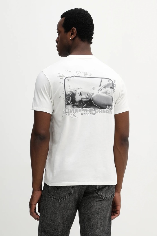 Guess t-shirt bawełniany nadruk beżowy M6RI02.KBZV1