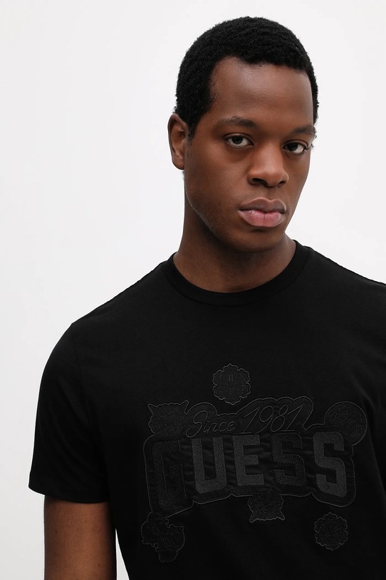 Bavlněné tričko Guess černá M6RI04.I3Z14