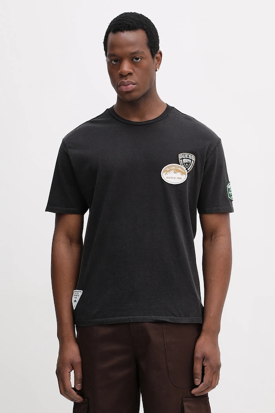 Guess t-shirt bawełniany regular szary M6RI07.KBW41