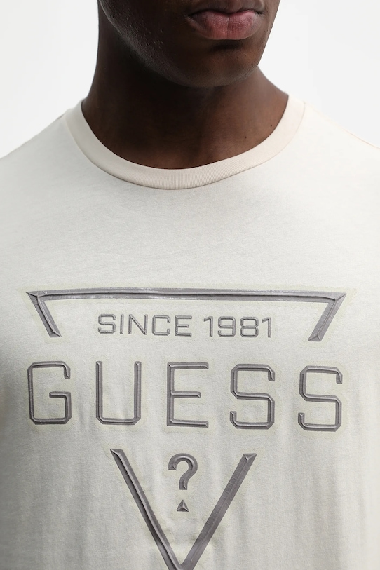 Guess t-shirt bawełniany M6RI09.I3Z14 beżowy