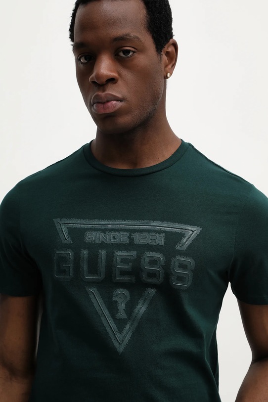 Guess t-shirt bawełniany zielony M6RI09.I3Z14