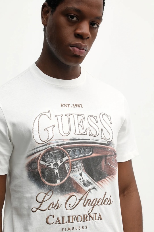 Хлопковая футболка Guess бежевый M6RI13.K8FQ4