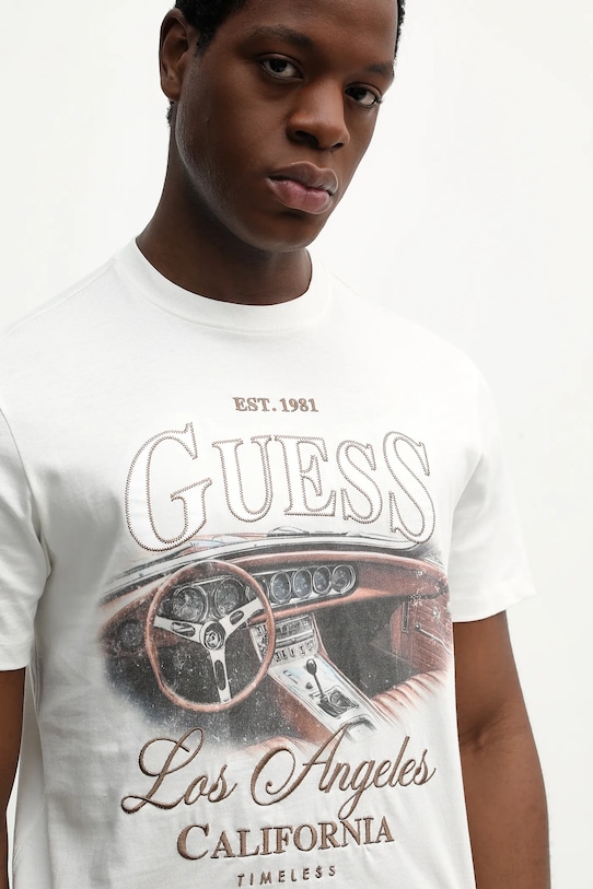 Хлопковая футболка Guess бежевый M6RI13.K8FQ4