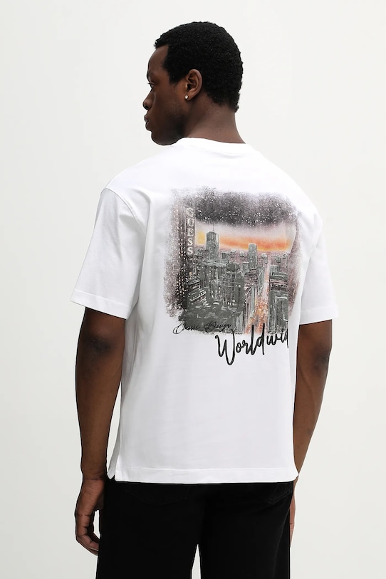 Bavlnené tričko Guess potlač biela M6RI14.I3Z14