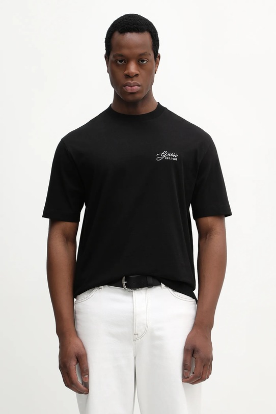 Bavlnené tričko Guess potlač čierna M6RI14.I3Z14