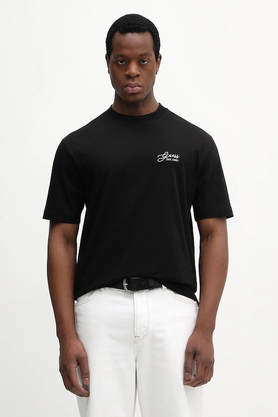 Bavlnené tričko Guess potlač čierna M6RI14.I3Z14