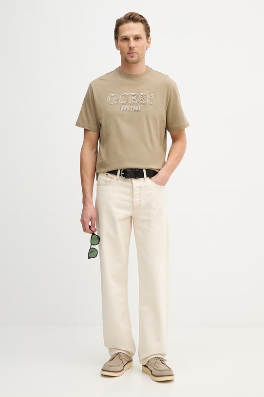 Guess t-shirt bawełniany M6RI22.K8FQ4 zielony SS26
