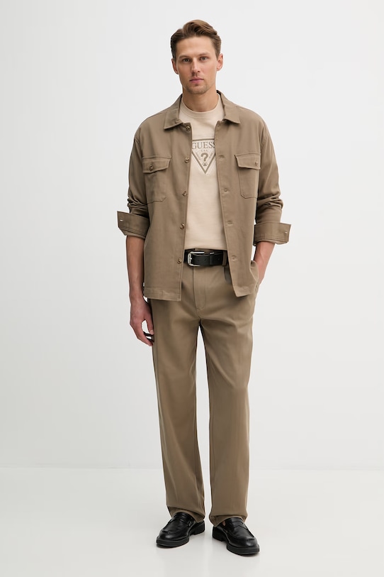 Bavlněné tričko Guess TERRY M6RI23.K8FQ4 béžová SS26