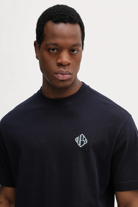 Bavlněné tričko Guess námořnická modř M6RI25.I3Z14