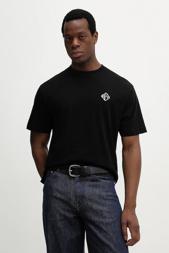 Guess t-shirt bawełniany aplikacja czarny M6RI25.I3Z14