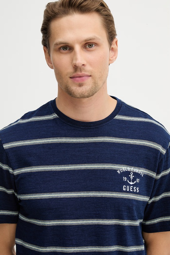 Guess t-shirt bawełniany MARINE granatowy M6RI30.KD251