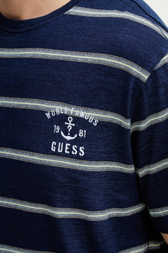 Βαμβακερό μπλουζάκι Guess MARINE M6RI30.KD251 σκούρο μπλε