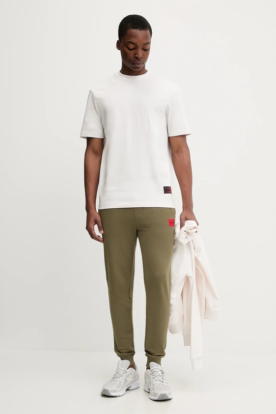 HUGO t-shirt bawełniany Danoto 50553144 beżowy SS26