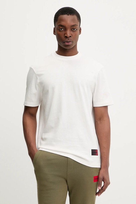 Odzież HUGO t-shirt bawełniany Danoto 50553144 beżowy