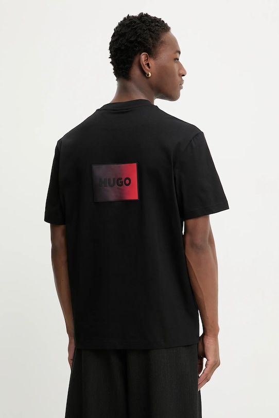 HUGO t-shirt bawełniany Danoto regular czarny 50553144