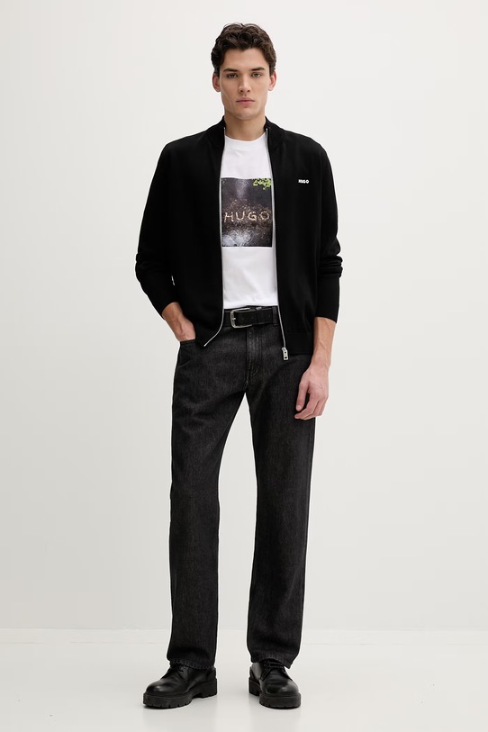 HUGO t-shirt bawełniany Doreston 50554319 biały SS26