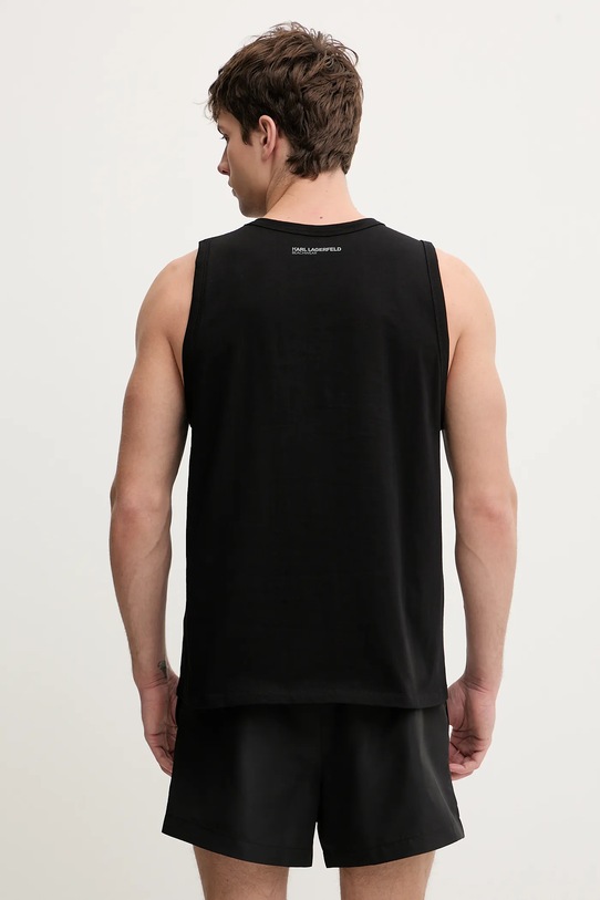 Βαμβακερό μπλουζάκι Karl Lagerfeld IKON B1M46012 μαύρο SS26