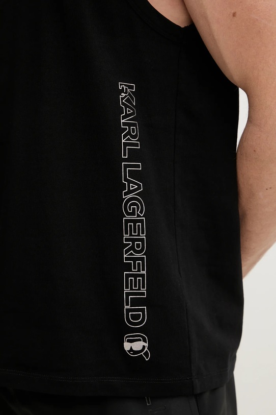 Βαμβακερό μπλουζάκι Karl Lagerfeld IKON B1M46012 μαύρο